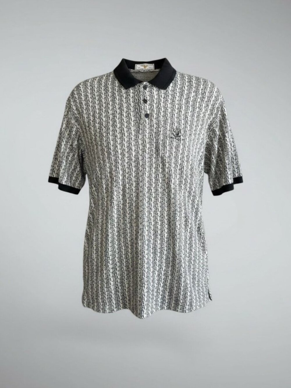 Descente Brookside Men's Gray Black  Patterned Golf Polo Shirt Size M